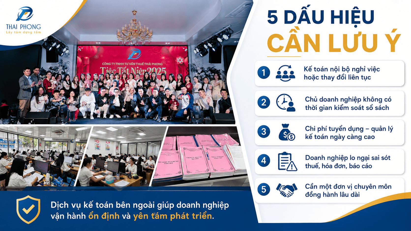 5 dấu hiệu doanh nghiệp nên thuê dịch vụ kế toán bên ngoài - Thái Phong